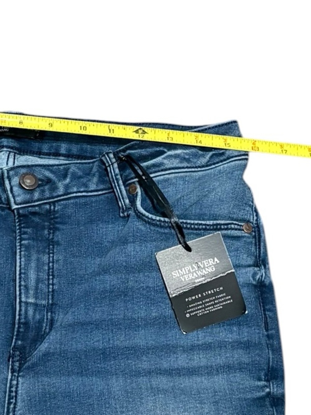 Simply Vera Vera Wang High Rise Skinny Blue Jeans, Size 12, NWT - Picture 8 of 10